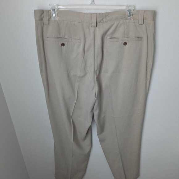 Tommy Bahama Men's 100% Silk Relaxed Fit Tan Trousers, 40 - Picture 4 of 5